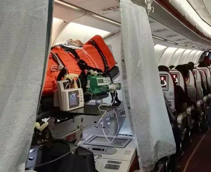 阜康市跨国医疗包机、航空担架